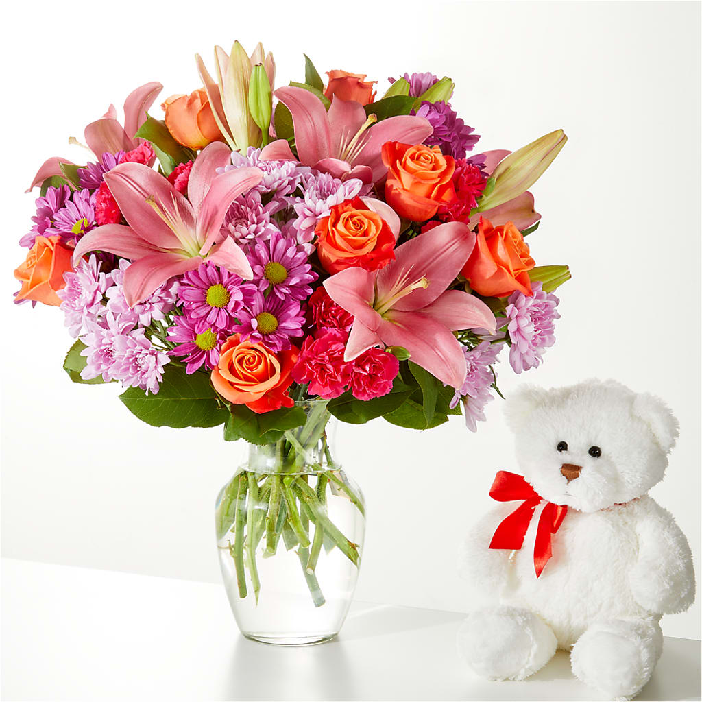 One and Only Bouquet and Bear Bundle – Mattoon Flower Shop Inc, Mattoon IL
