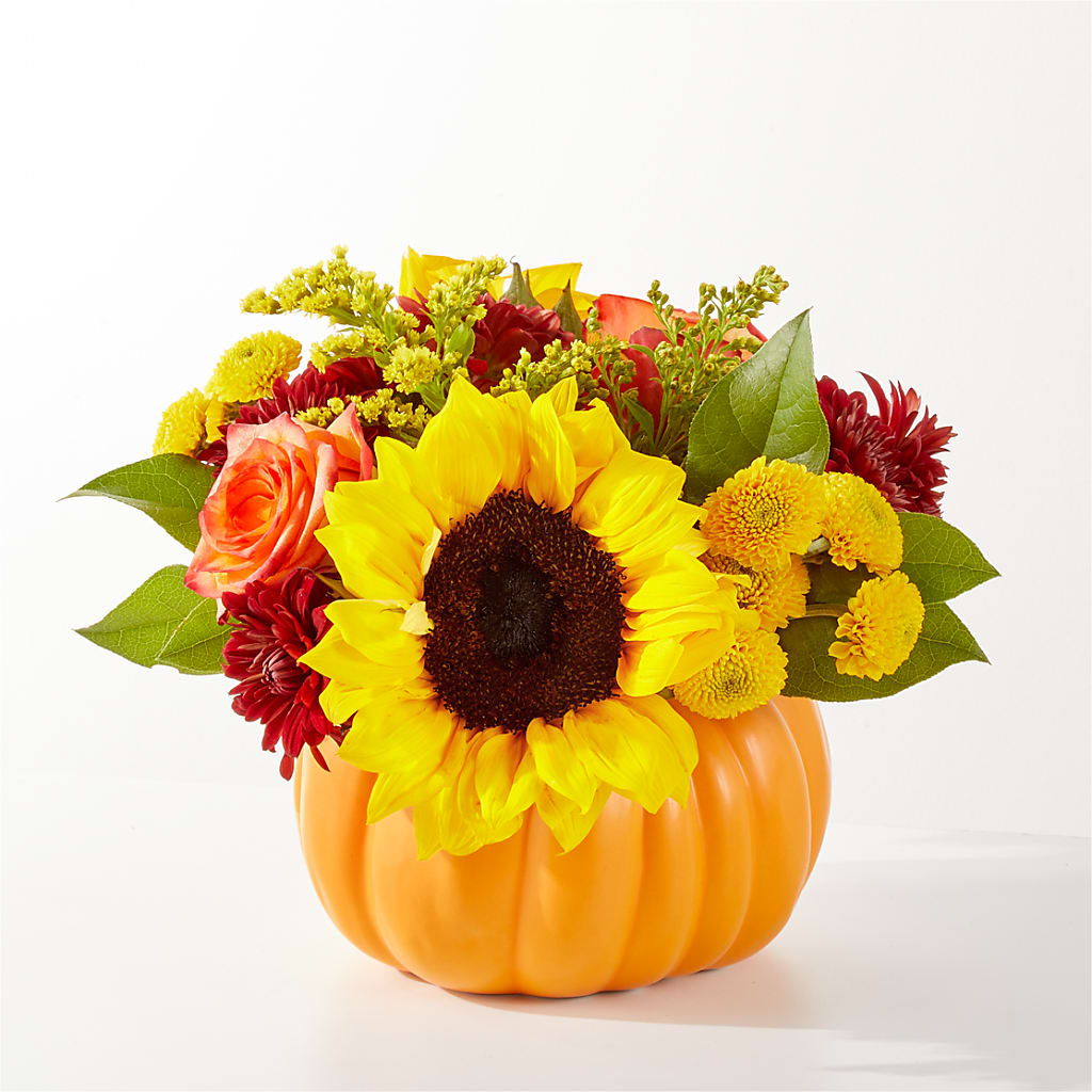 Golden Gourd Pumpkin Bouquet – Mattoon Flower Shop Inc, Mattoon IL