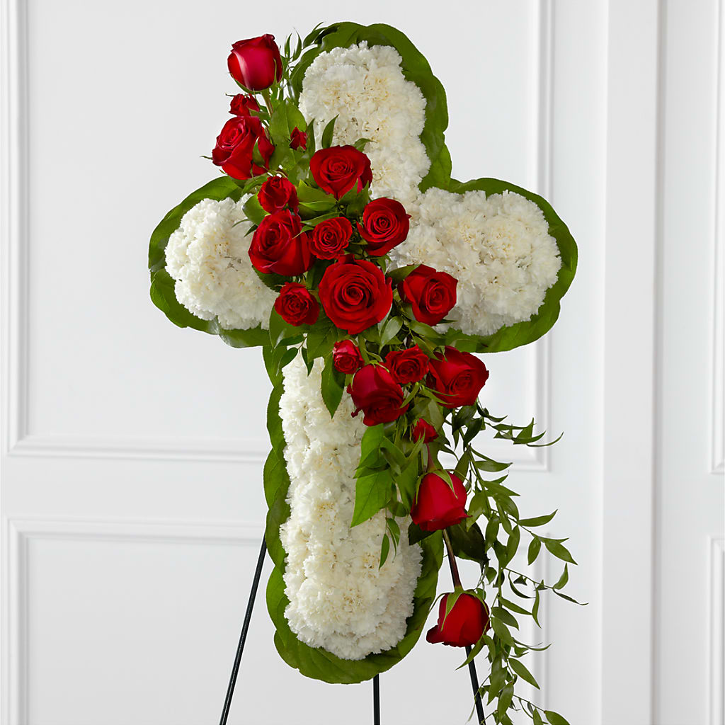 Floral Cross Easel – Mattoon Flower Shop Inc, Mattoon IL