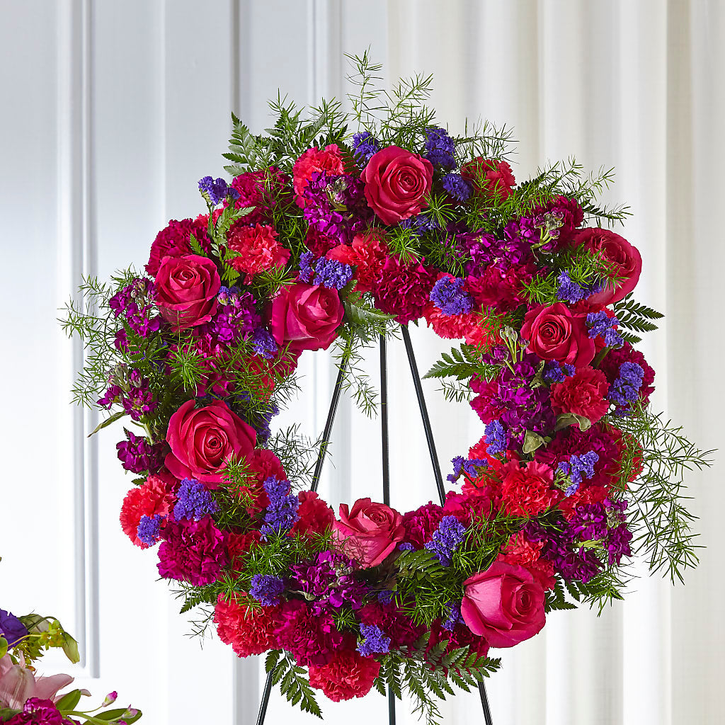 Calming Colors Wreath – Mattoon Flower Shop Inc, Mattoon IL