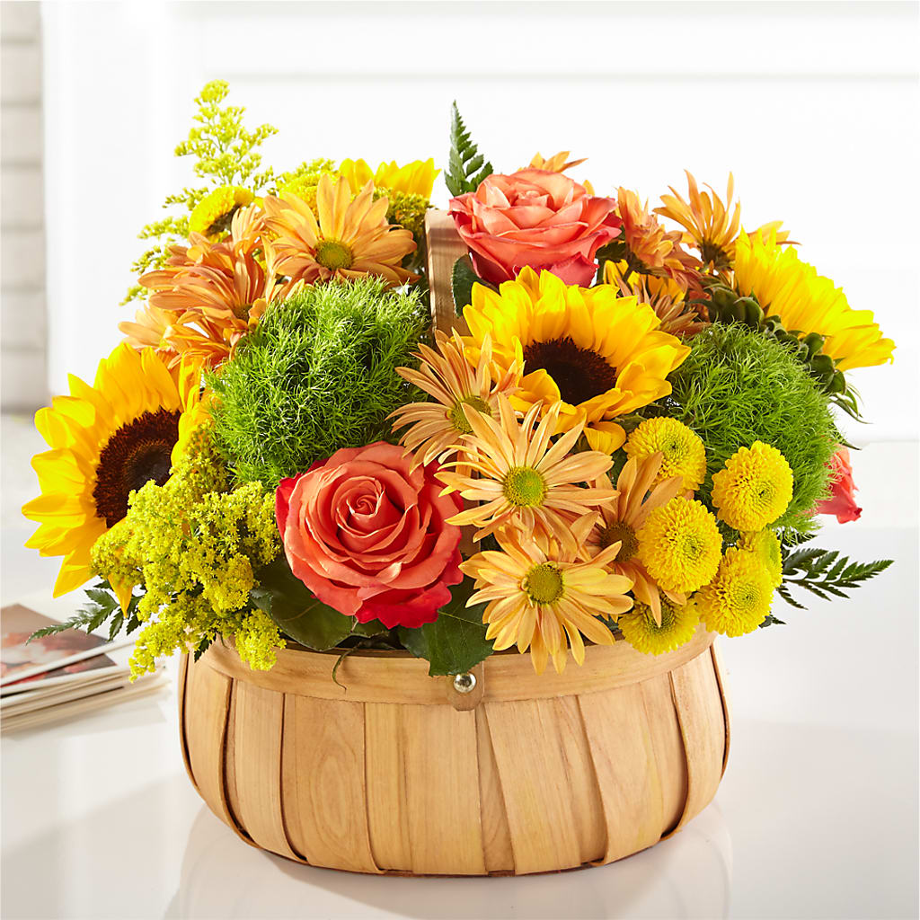 Harvest Sunflower Basket – Mattoon Flower Shop Inc, Mattoon IL