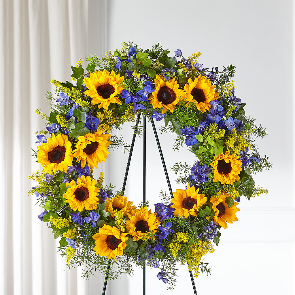 Bright Rays Wreath – Mattoon Flower Shop Inc, Mattoon IL