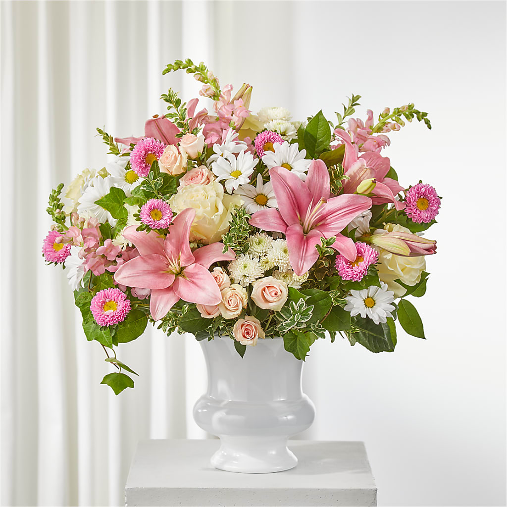 Empathetic Blooms Urn Arrangement – Mattoon Flower Shop Inc, Mattoon IL