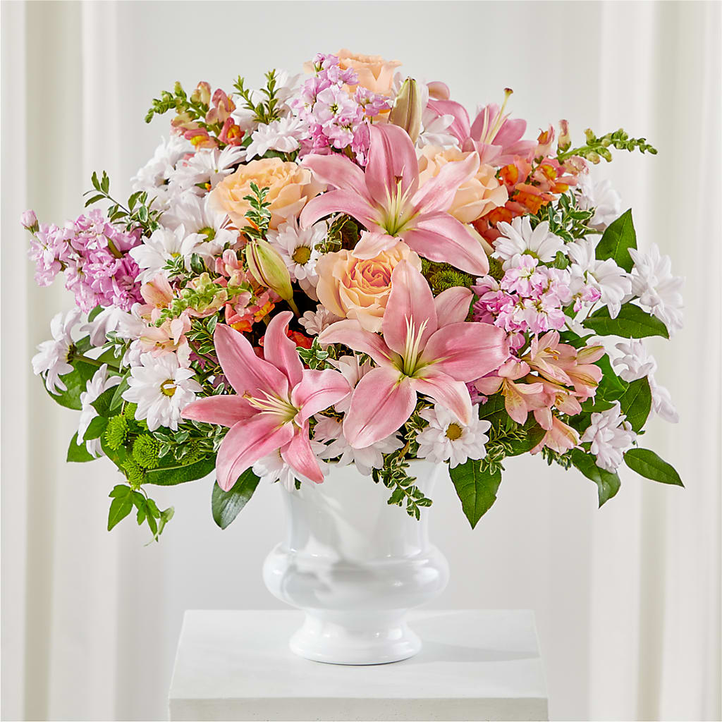 Heartfelt Gesture Urn Arrangement – Mattoon Flower Shop Inc, Mattoon IL