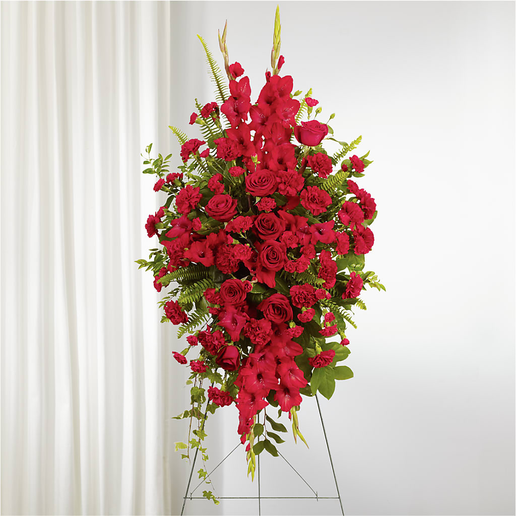From the Heart Standing Spray – Mattoon Flower Shop Inc, Mattoon IL
