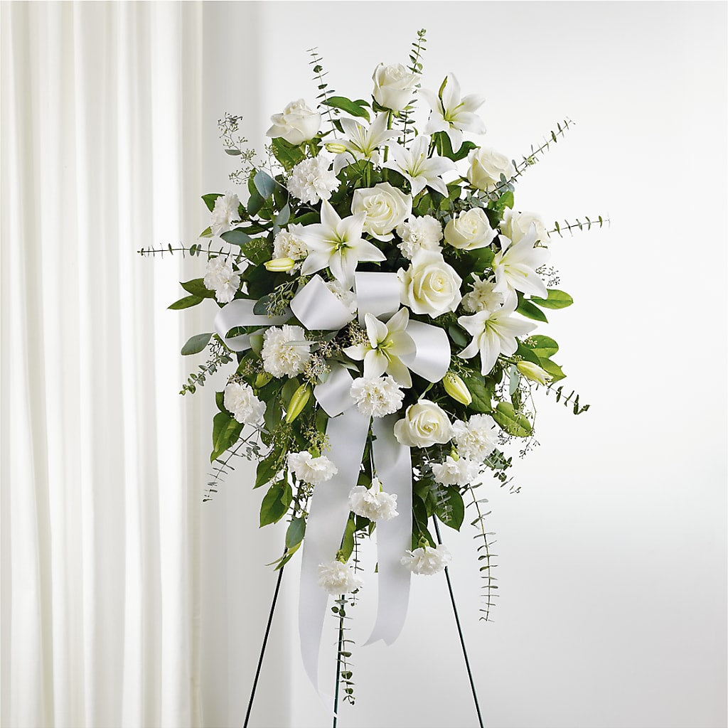With Care Standing Spray – Mattoon Flower Shop Inc, Mattoon IL