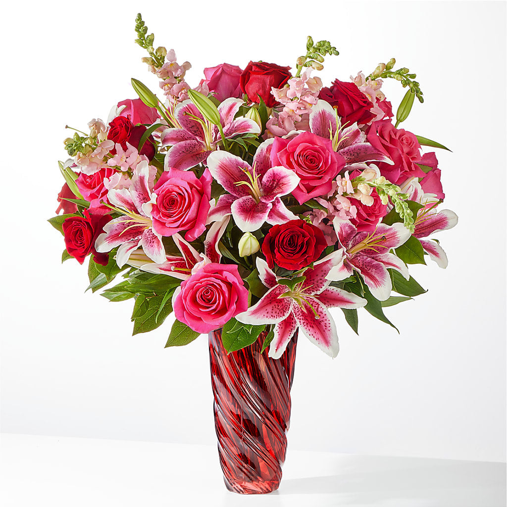 Always You Bouquet with Luxe Swirl Vase – Mattoon Flower Shop Inc, Mattoon IL