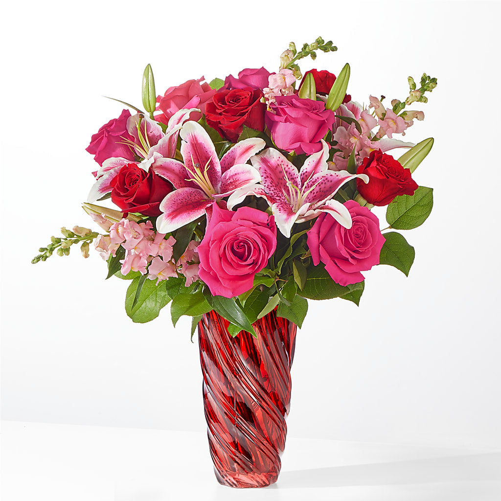 Always You Bouquet with Luxe Swirl Vase – Mattoon Flower Shop Inc, Mattoon IL