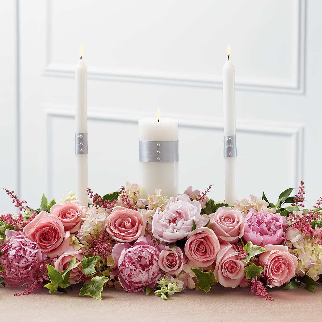 Worldwide Romance Unity Candle Arrangement – Mattoon Flower Shop Inc, Mattoon IL
