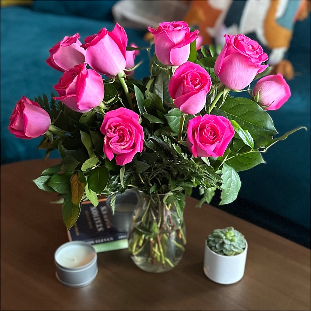 Long Stem Pink Rose Bouquet –  Mattoon Flower Shop Inc, Mattoon IL