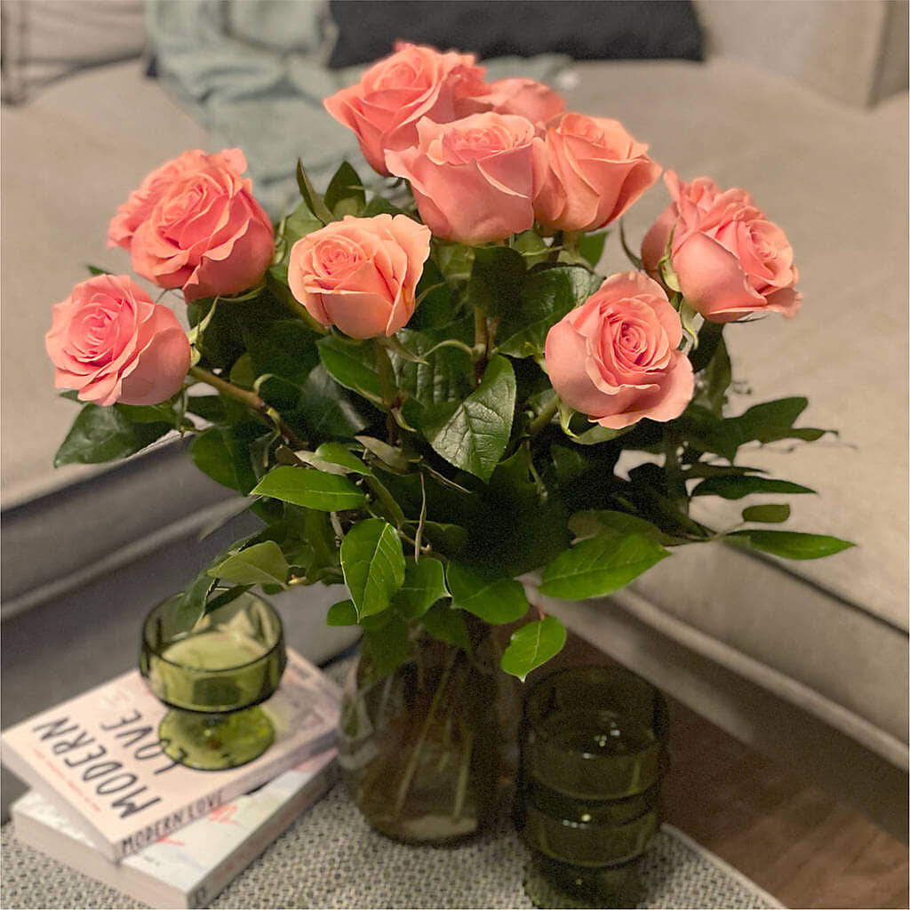 Long Stem Pink Rose Bouquet –  Mattoon Flower Shop Inc, Mattoon IL
