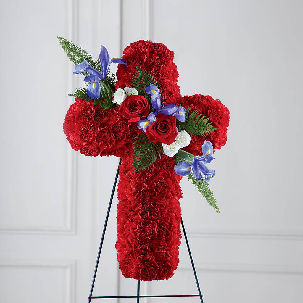 Faithful Hero Floral Cross –  Mattoon Flower Shop Inc, Mattoon IL
