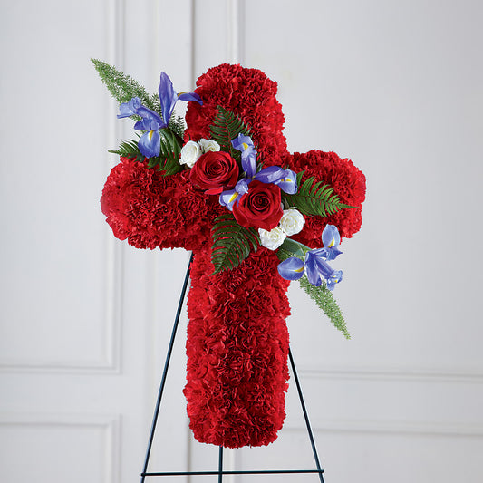 Faithful Hero Floral Cross –  Mattoon Flower Shop Inc, Mattoon IL
