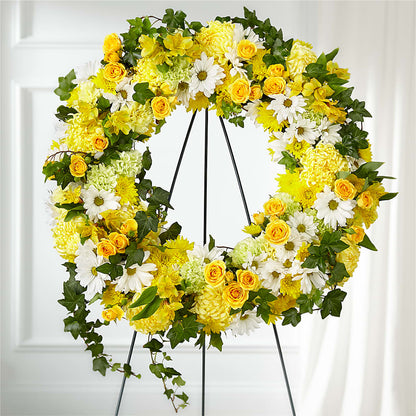 Golden Remembrance Wreath –  Mattoon Flower Shop Inc, Mattoon IL