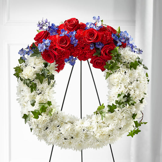 Patriotic Passion Wreath –  Mattoon Flower Shop Inc, Mattoon IL