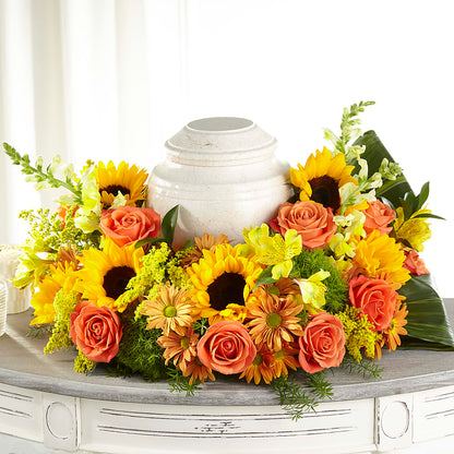 Faithful Sunflower Cremation Adornment –  Mattoon Flower Shop Inc, Mattoon IL