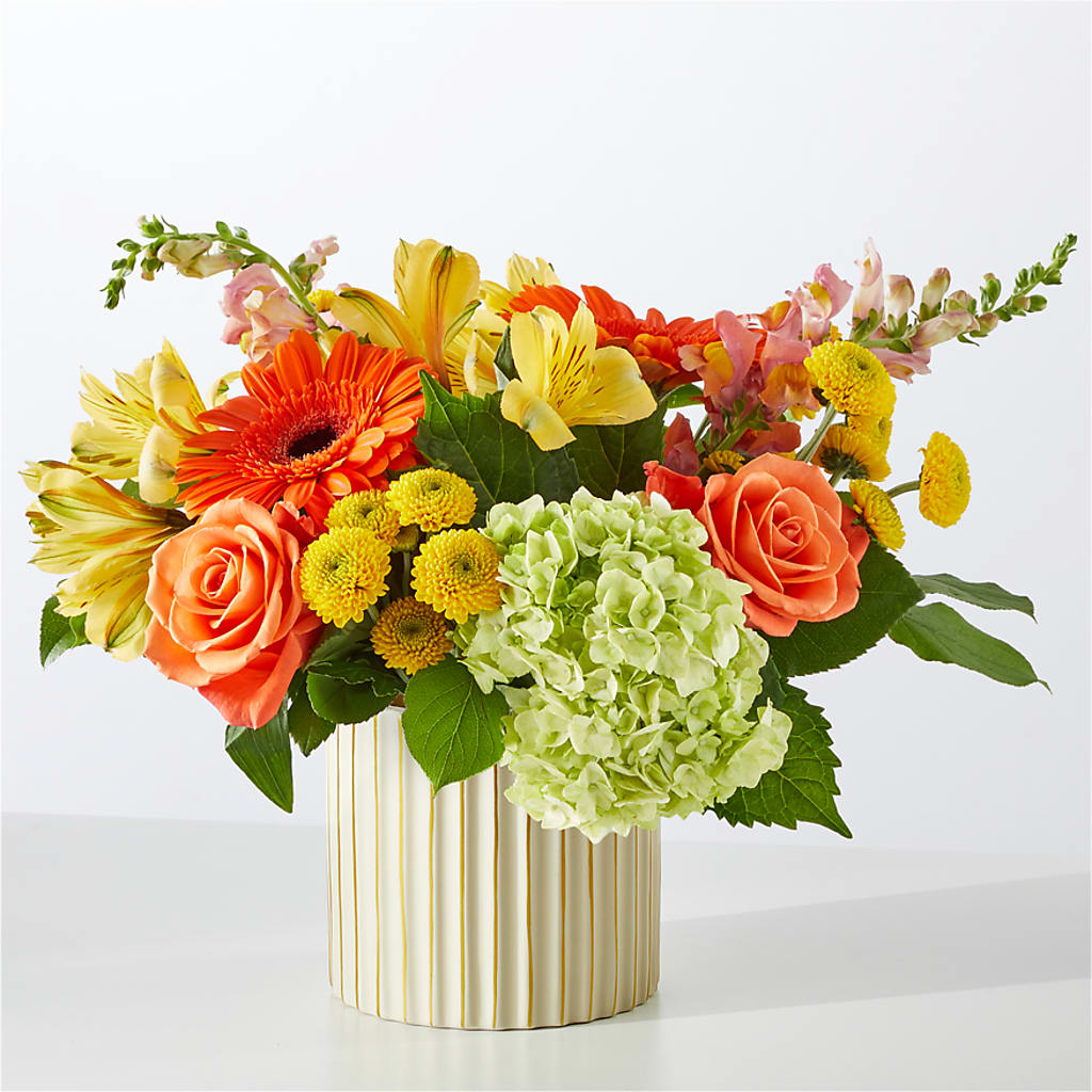Autumn Sunshine Bouquet with Ivory Vase –  Mattoon Flower Shop Inc, Mattoon IL