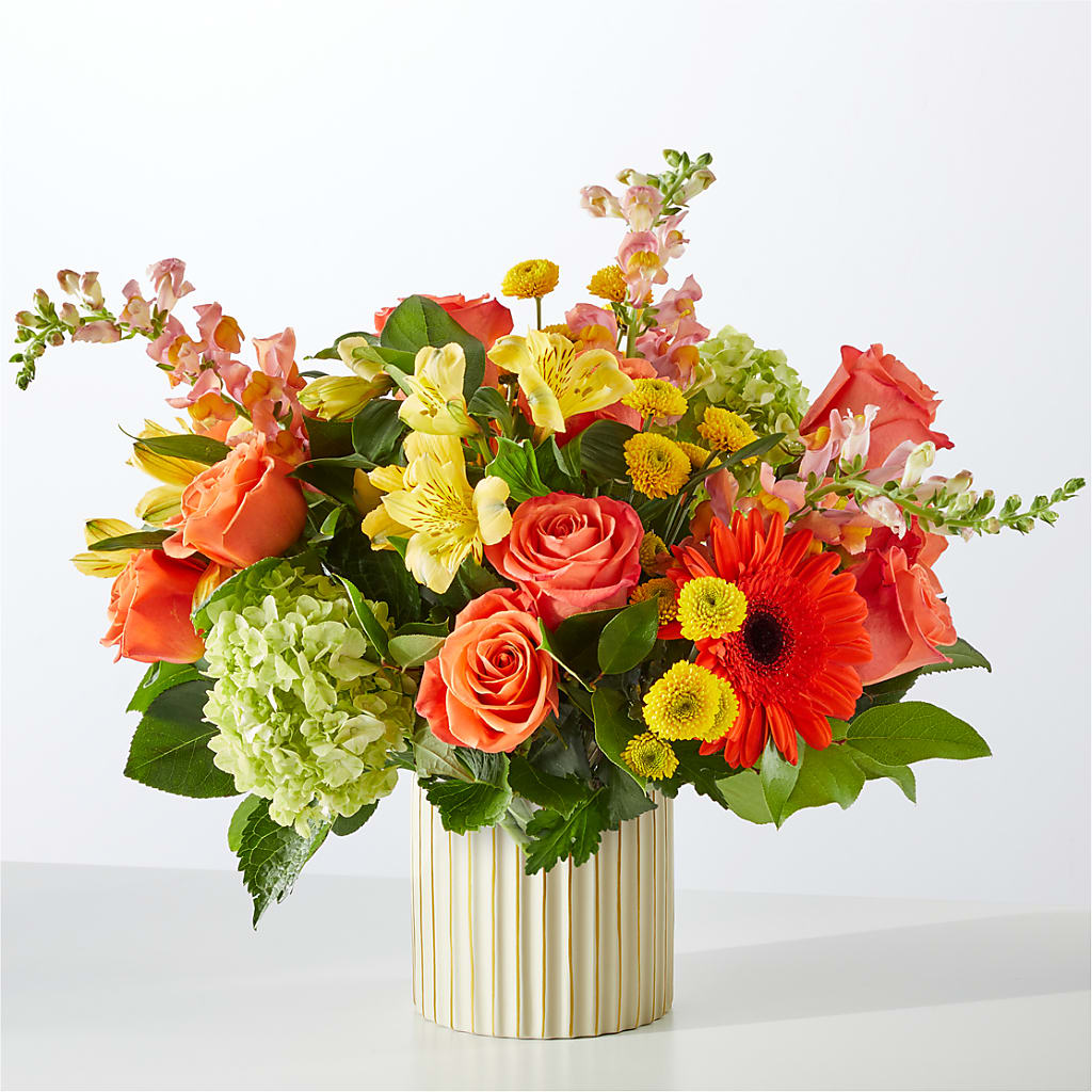Autumn Sunshine Bouquet with Ivory Vase –  Mattoon Flower Shop Inc, Mattoon IL