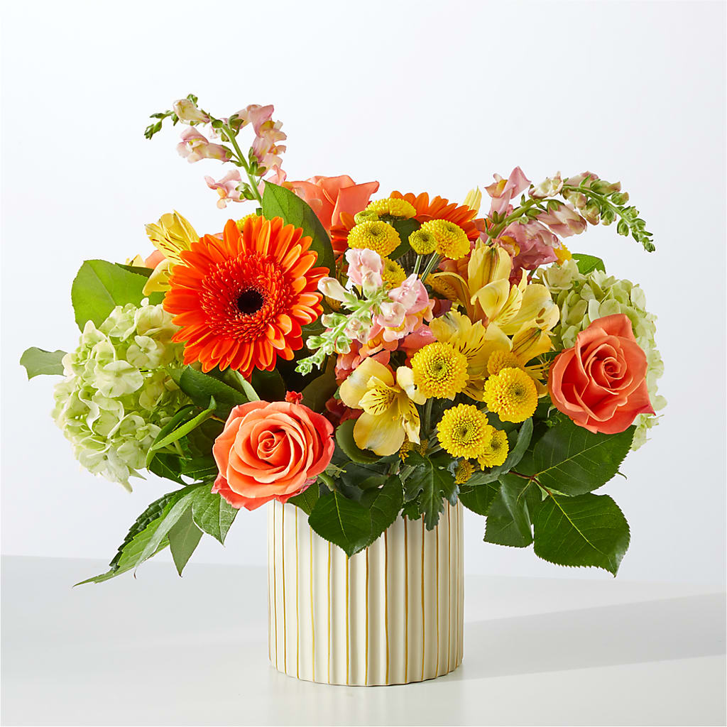 Autumn Sunshine Bouquet with Ivory Vase –  Mattoon Flower Shop Inc, Mattoon IL