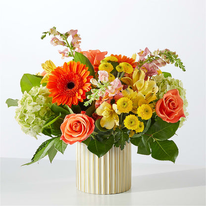 Autumn Sunshine Bouquet with Ivory Vase –  Mattoon Flower Shop Inc, Mattoon IL