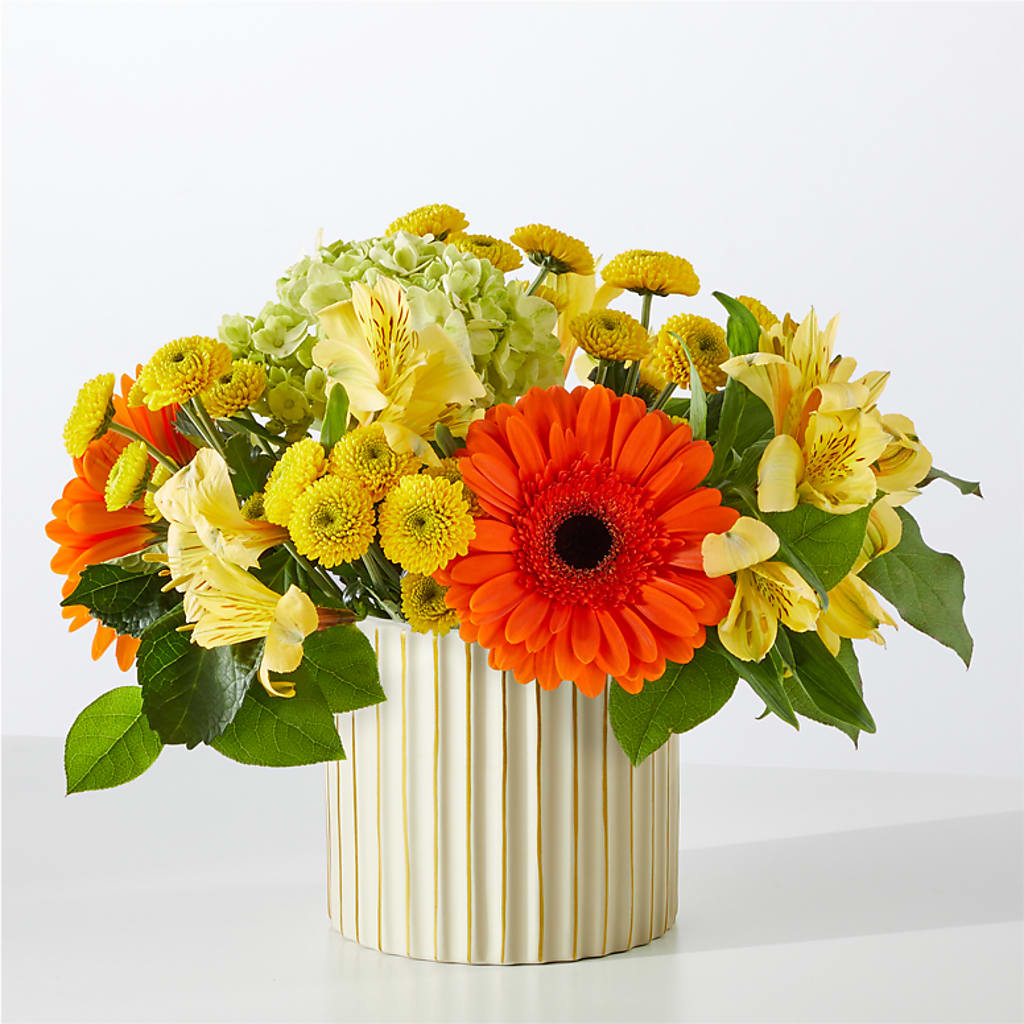 Autumn Sunshine Bouquet with Ivory Vase –  Mattoon Flower Shop Inc, Mattoon IL