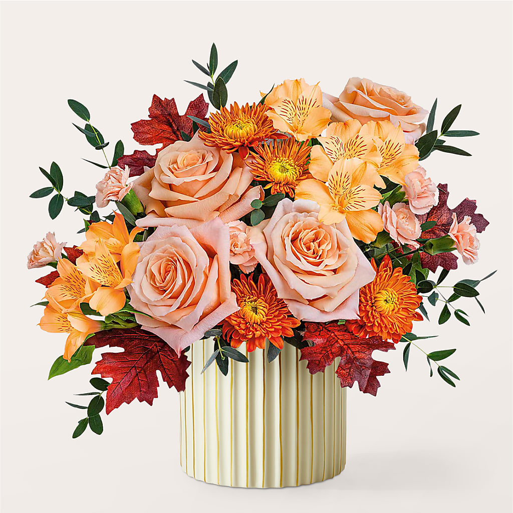 Spiced Latte Bouquet with Ivory Vase –  Mattoon Flower Shop Inc, Mattoon IL
