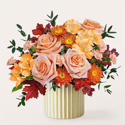 Spiced Latte Bouquet with Ivory Vase –  Mattoon Flower Shop Inc, Mattoon IL