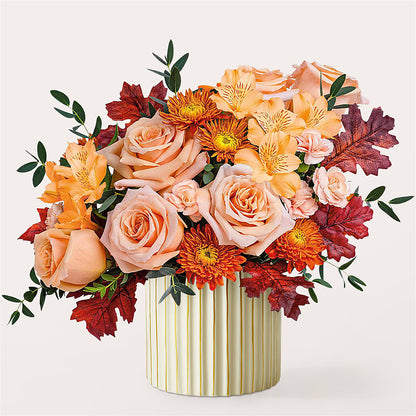 Spiced Latte Bouquet with Ivory Vase –  Mattoon Flower Shop Inc, Mattoon IL