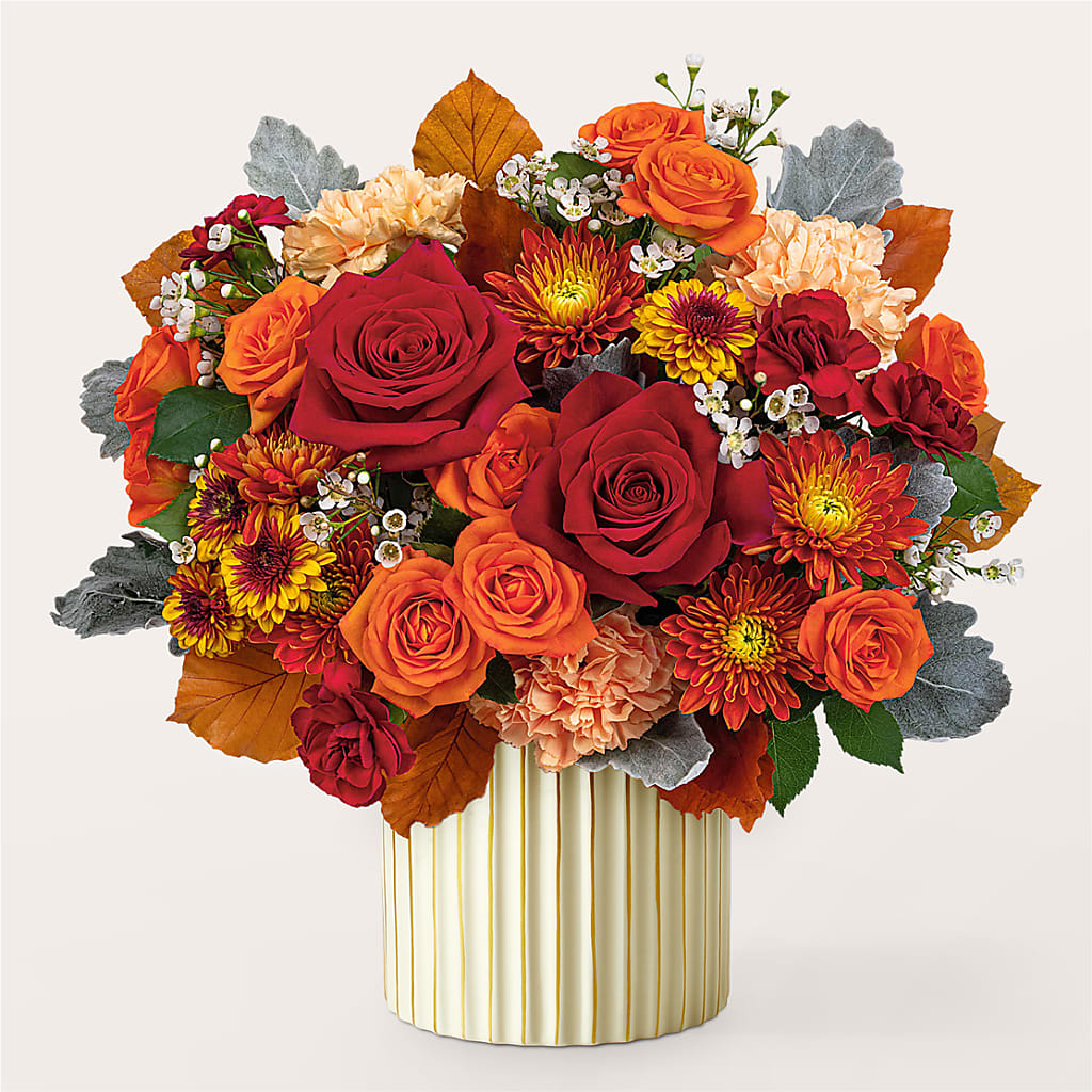Merlot Bouquet with Ivory Vase –  Mattoon Flower Shop Inc, Mattoon IL