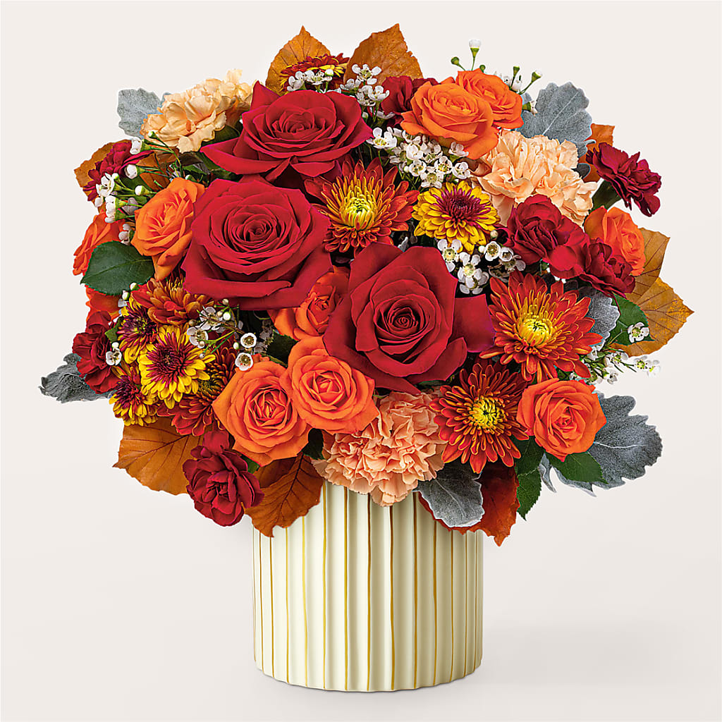 Merlot Bouquet with Ivory Vase –  Mattoon Flower Shop Inc, Mattoon IL