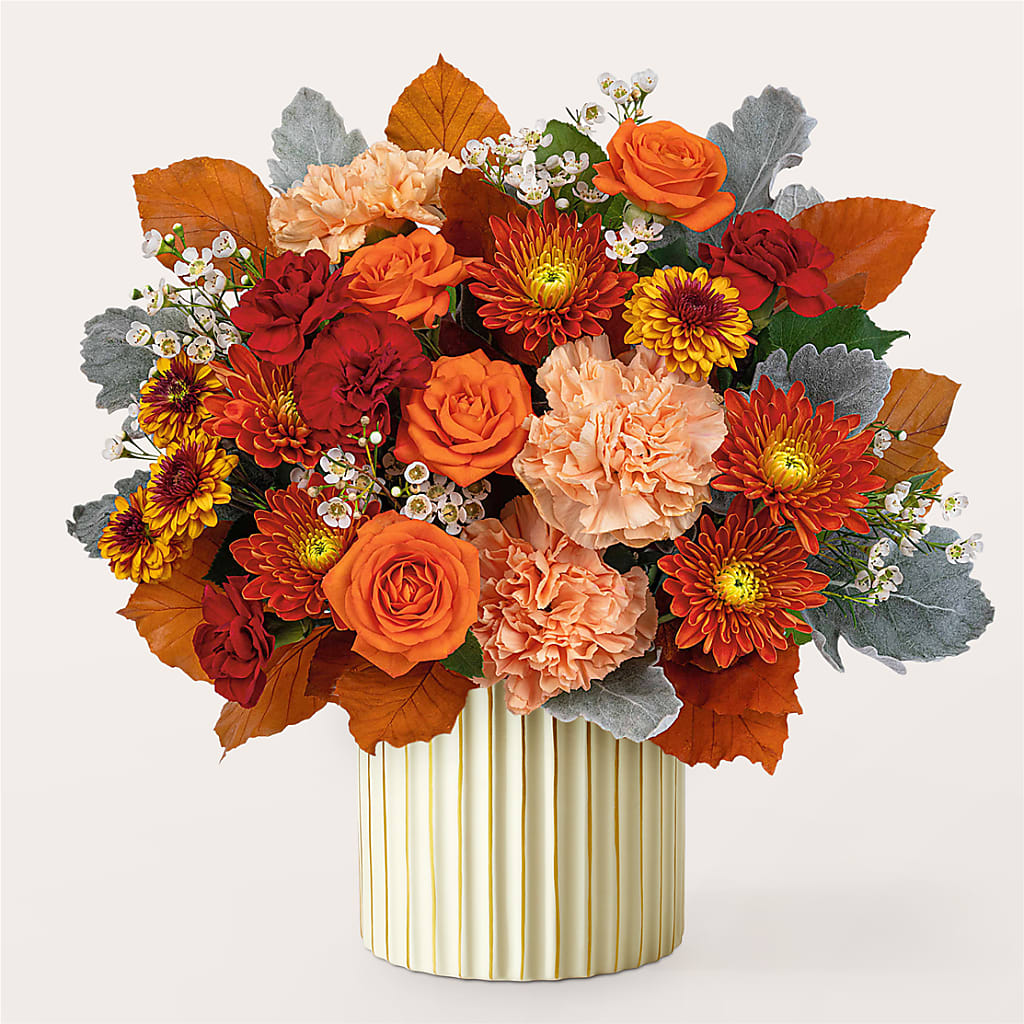 Merlot Bouquet with Ivory Vase –  Mattoon Flower Shop Inc, Mattoon IL