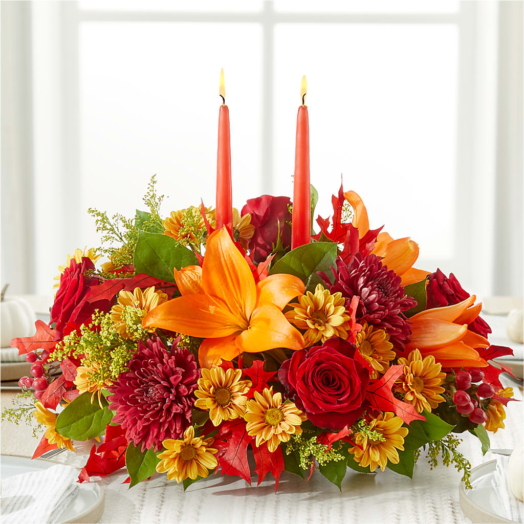 Autumn's Embrace Centerpiece –  Mattoon Flower Shop Inc, Mattoon IL