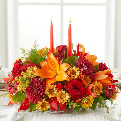 Autumn's Embrace Centerpiece –  Mattoon Flower Shop Inc, Mattoon IL