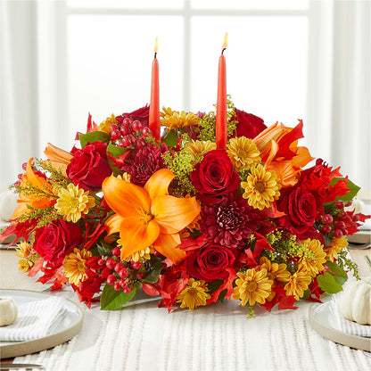 Autumn's Embrace Centerpiece –  Mattoon Flower Shop Inc, Mattoon IL