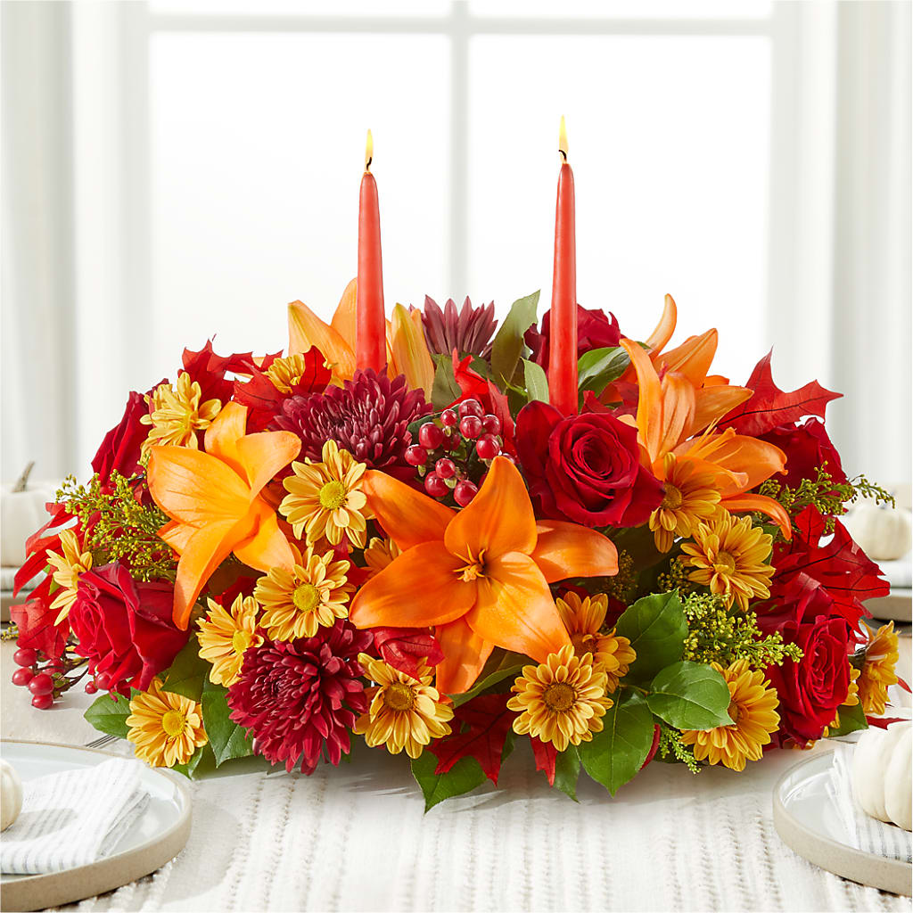 Autumn's Embrace Centerpiece –  Mattoon Flower Shop Inc, Mattoon IL