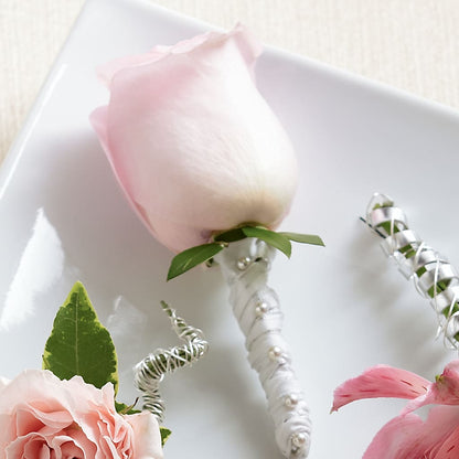 Pink Rose Boutonniere –  Mattoon Flower Shop Inc, Mattoon IL
