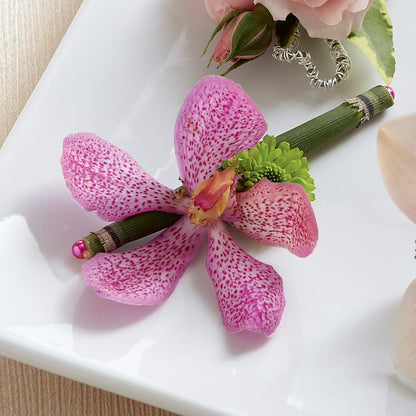 Pink Mokara Boutonniere –  Mattoon Flower Shop Inc, Mattoon IL