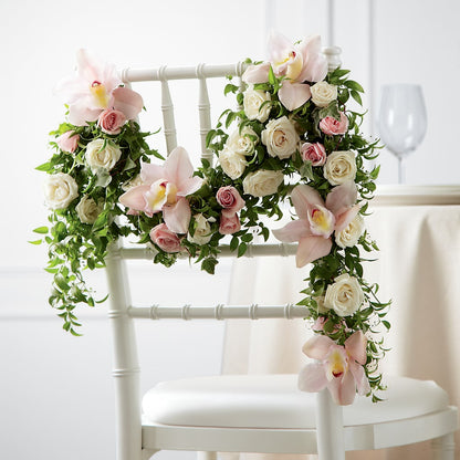 Orchid Rose Chair Décor –  Mattoon Flower Shop Inc, Mattoon IL