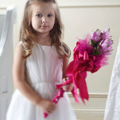 Sparkle Pink Flower Girl Bouquet –  Mattoon Flower Shop Inc, Mattoon IL