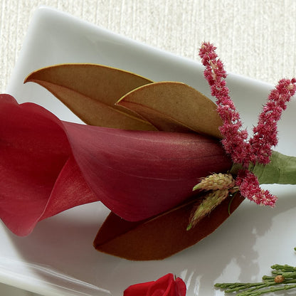 Red Calla Boutonniere –  Mattoon Flower Shop Inc, Mattoon IL