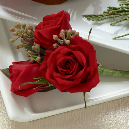 Red Spray Rose Boutonniere –  Mattoon Flower Shop Inc, Mattoon IL