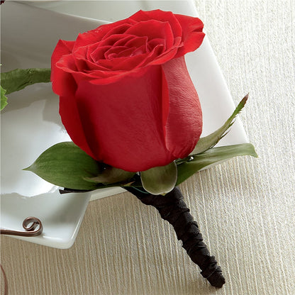 Red Rose Boutonniere –  Mattoon Flower Shop Inc, Mattoon IL