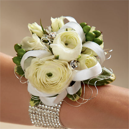 White Wedding Corsage –  Mattoon Flower Shop Inc, Mattoon IL